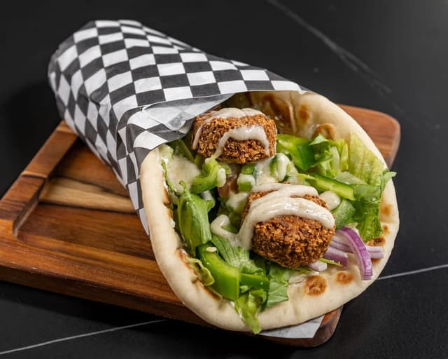 Falafel Wrap prepared by Greek Mansion