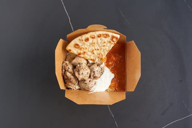Pork on Rice prepared by Greek Mansion